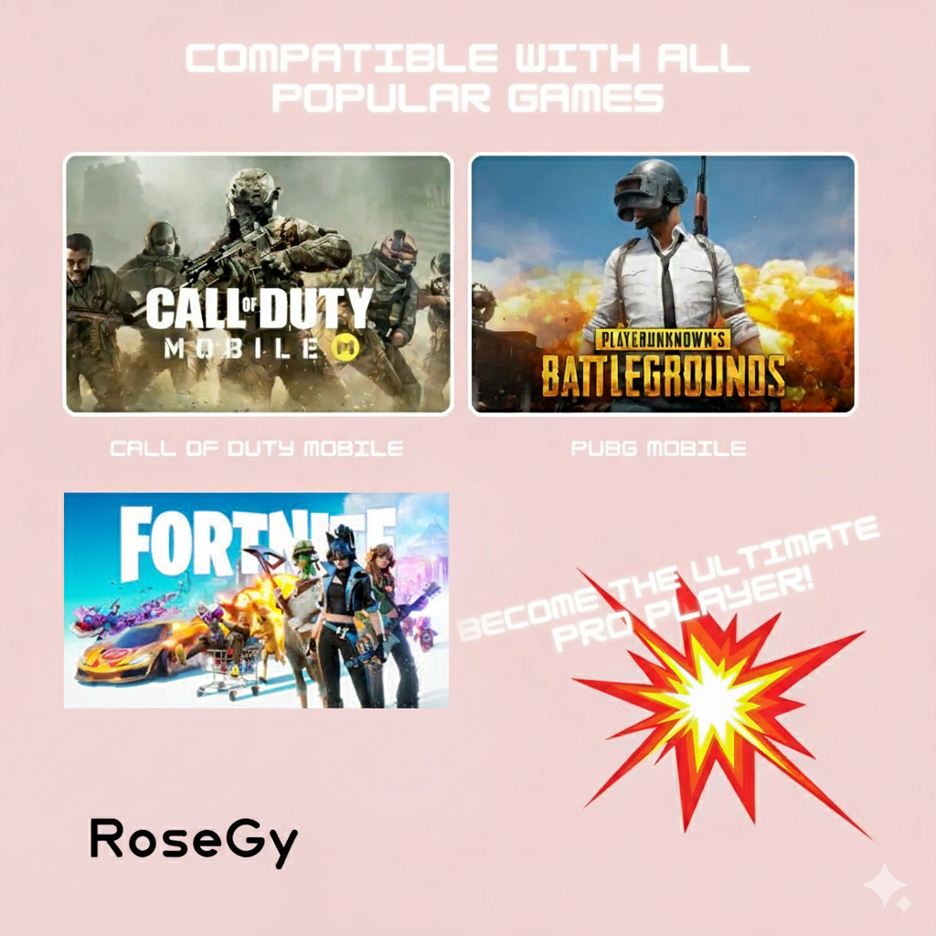 RoseGy™ Pro FPS Gaming Grip/Game Pad for Call of Duty/PUBG/Fortnite (4.7-7" Android & iPhone)