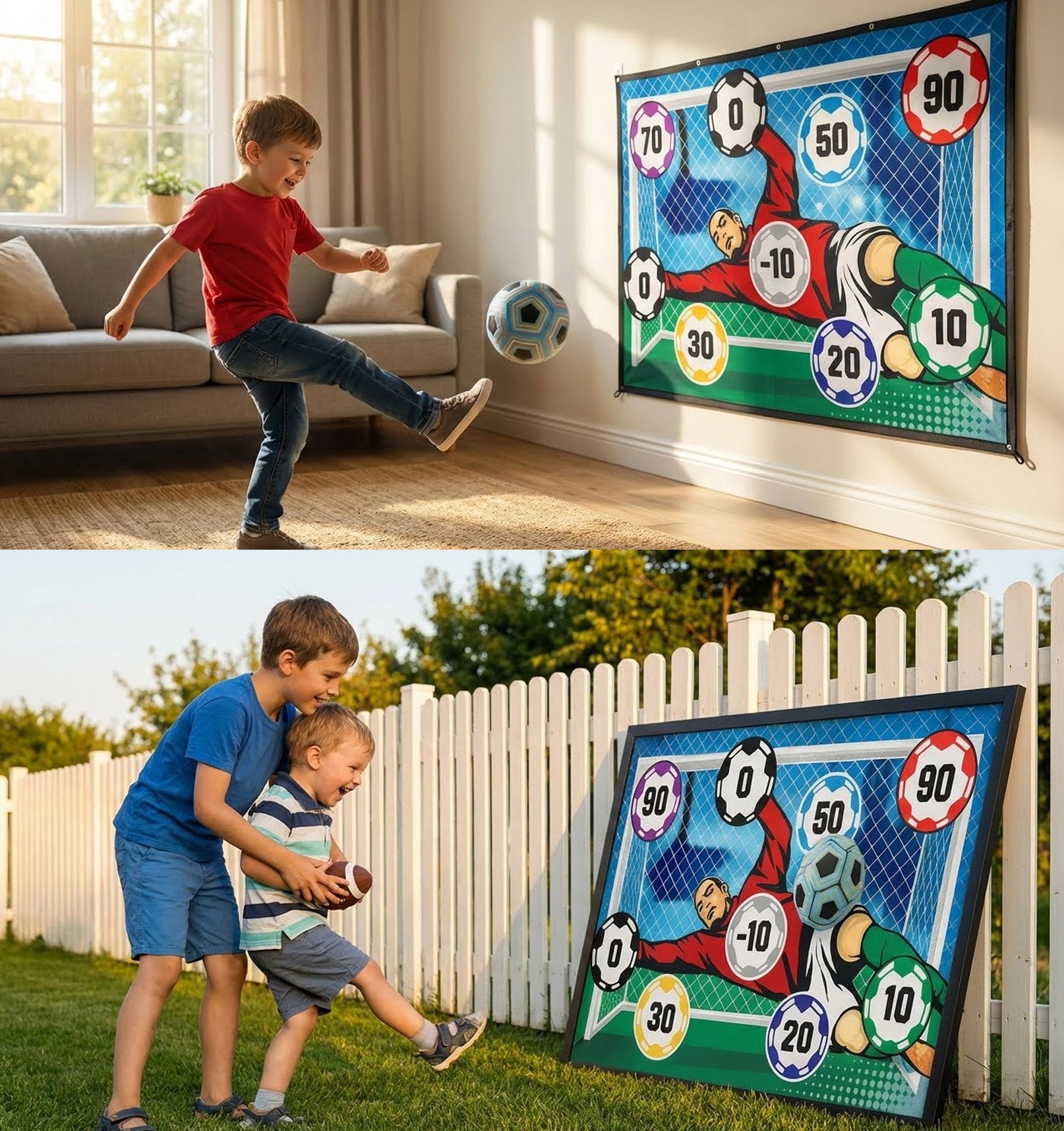 Rosegay Indoor Outdoor Children' Football Training Mat Soccer Ball Game Set Flannel Goals Target