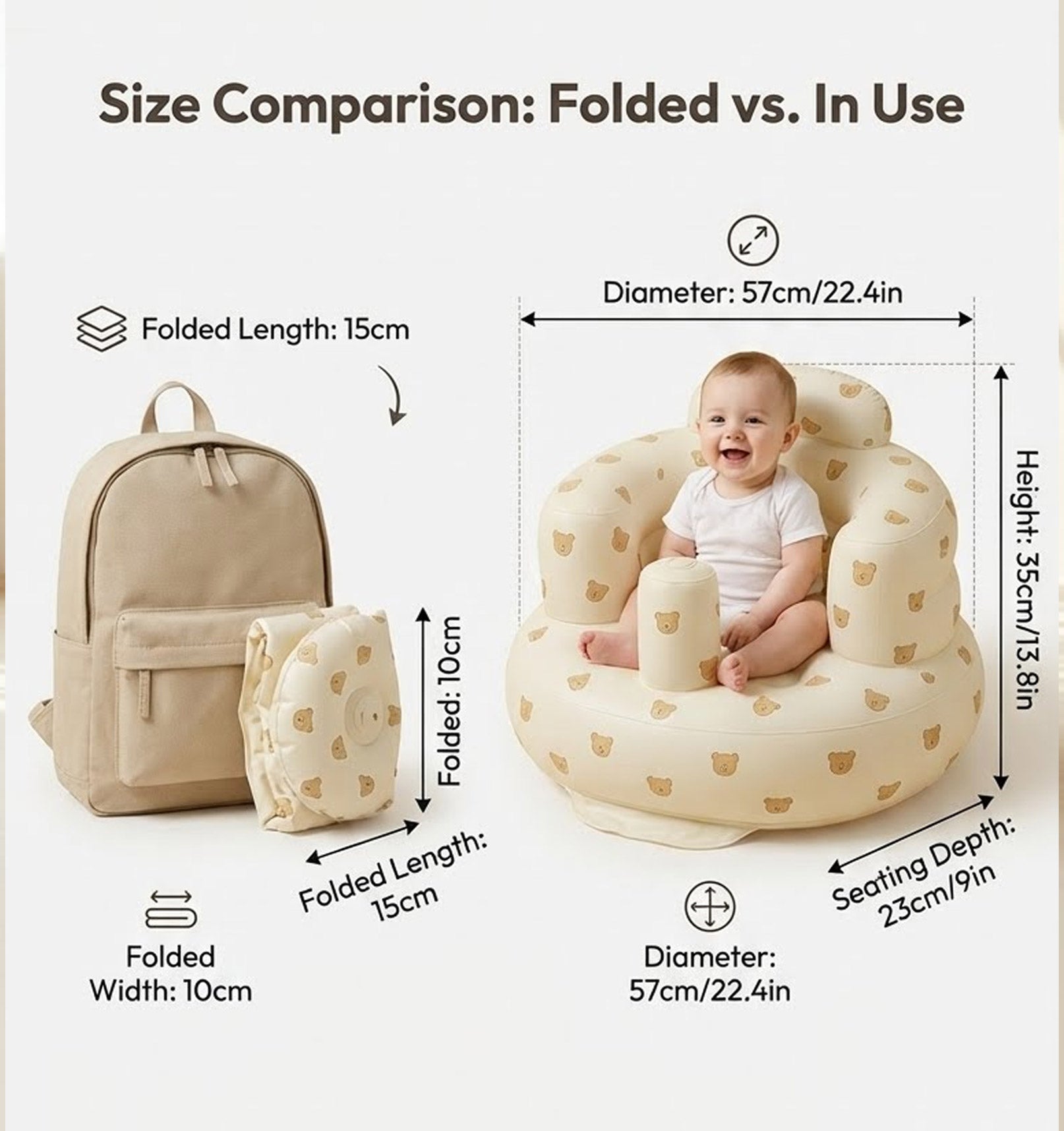 RoseGy™ Inflatable Baby chair 5.0 with Built-in Pump