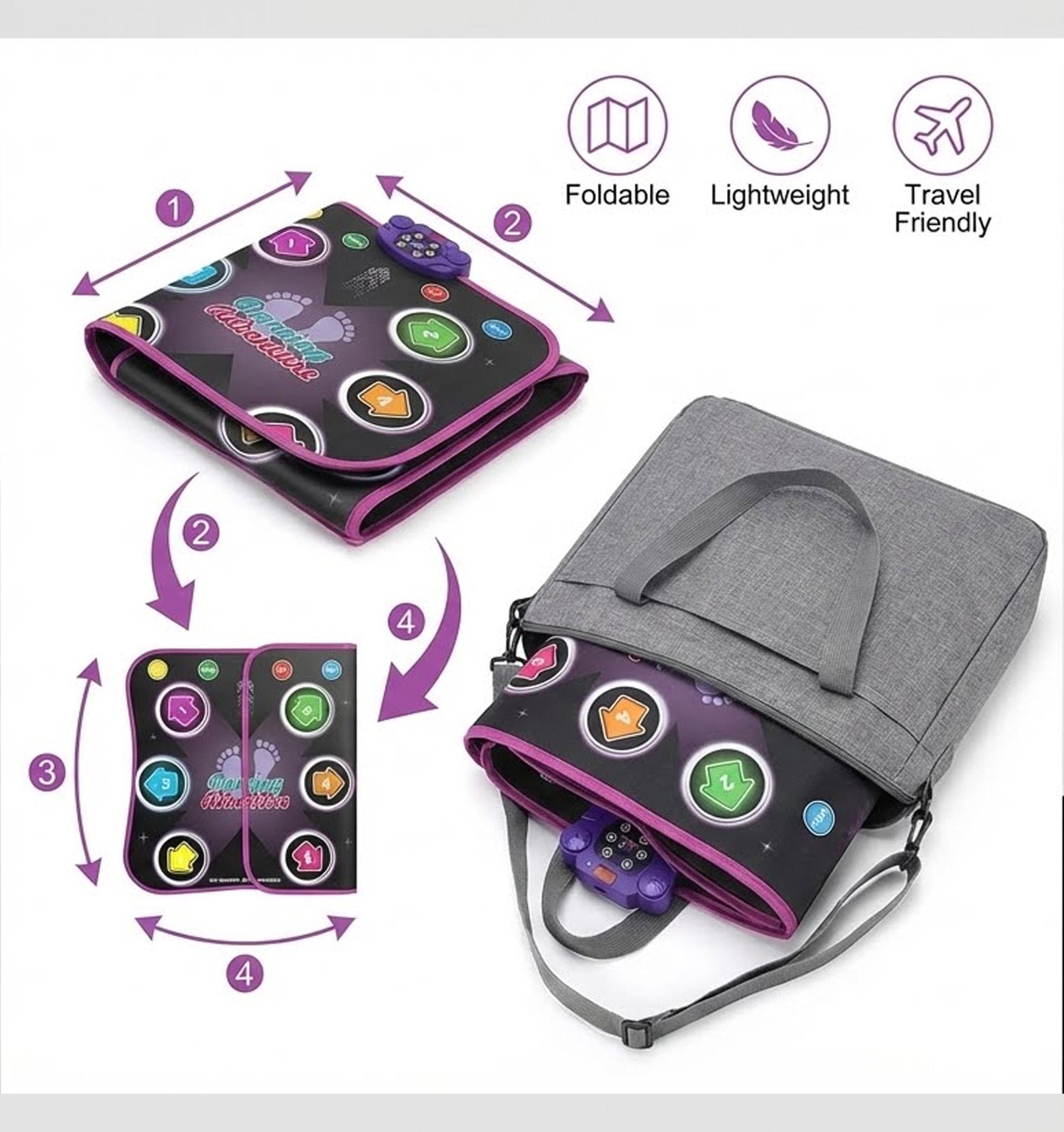 Electronic Music Dance Mat for Kids (Ages 3-12) – Light-Up 6-Button Pad, Wireless Bluetooth, 5 Fun Game Modes