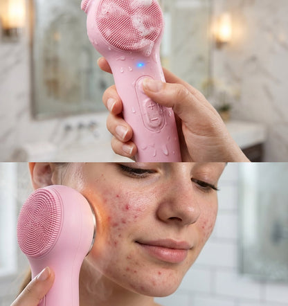 Silicone Deep Face Scrubber, Waterproof Rechargeable , 5 Cleansing Modes with Nose Brush