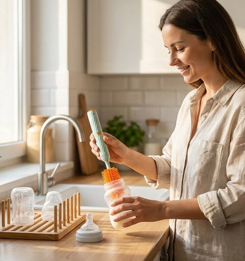 RoseGy™ Electric Silicone Bottle Brush, Baby Bottle Brush Cleaner, Straw Cleaner Brush, Travel Baby Essentials for Moms