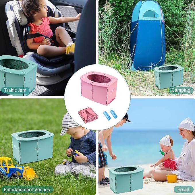 RoseGy™ Portable Folding Travel Potty for Toddlers – Reusable Kids Potty for Travel & Training