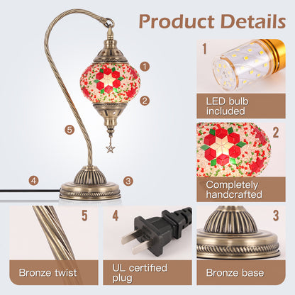Handmade Moroccan Lamp, Turkish Glass Lamp, Perfect Companion for Living Room and Bedroom