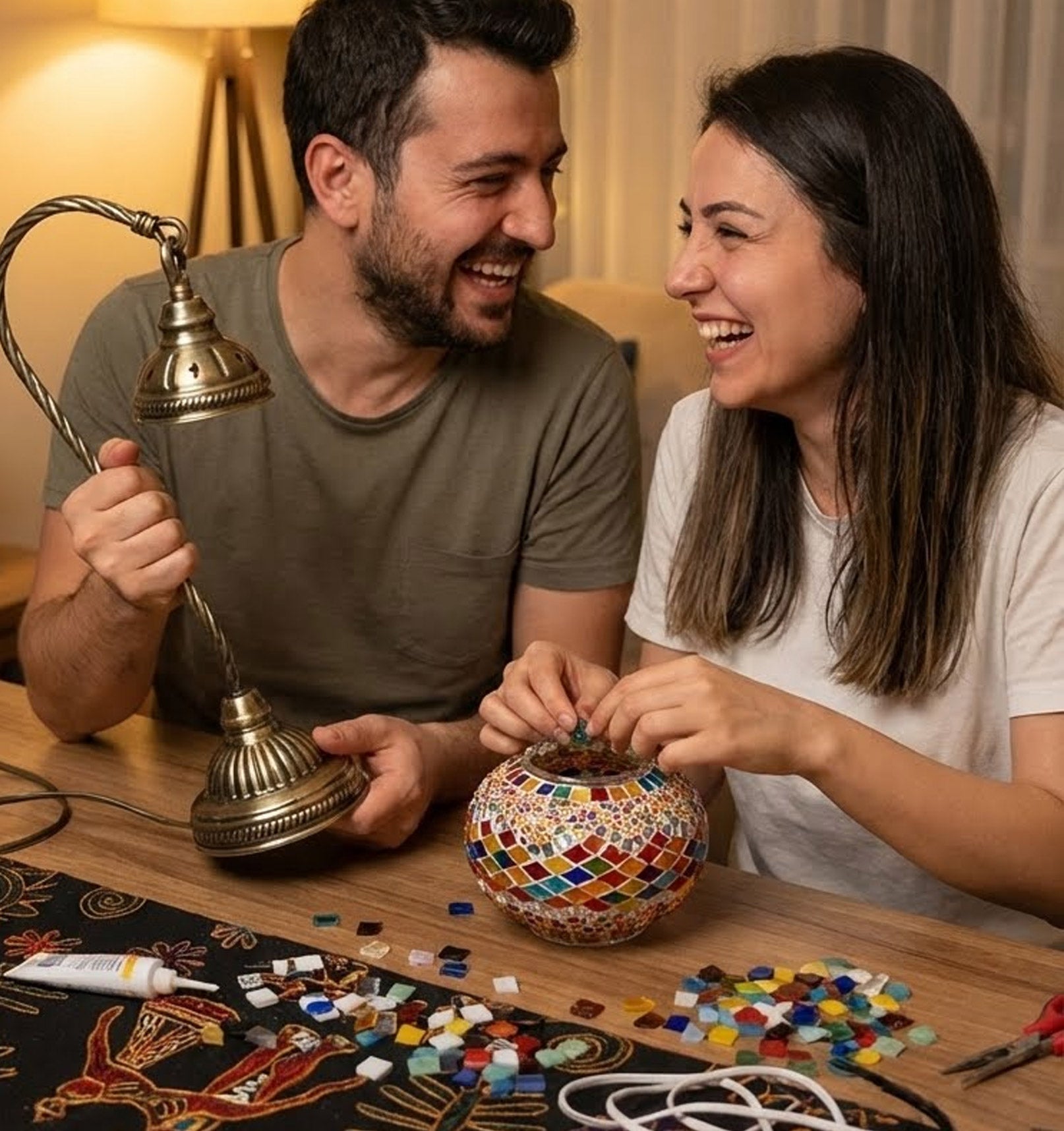 Handmade Moroccan Lamp, Turkish Glass Lamp, Perfect Companion for Living Room and Bedroom