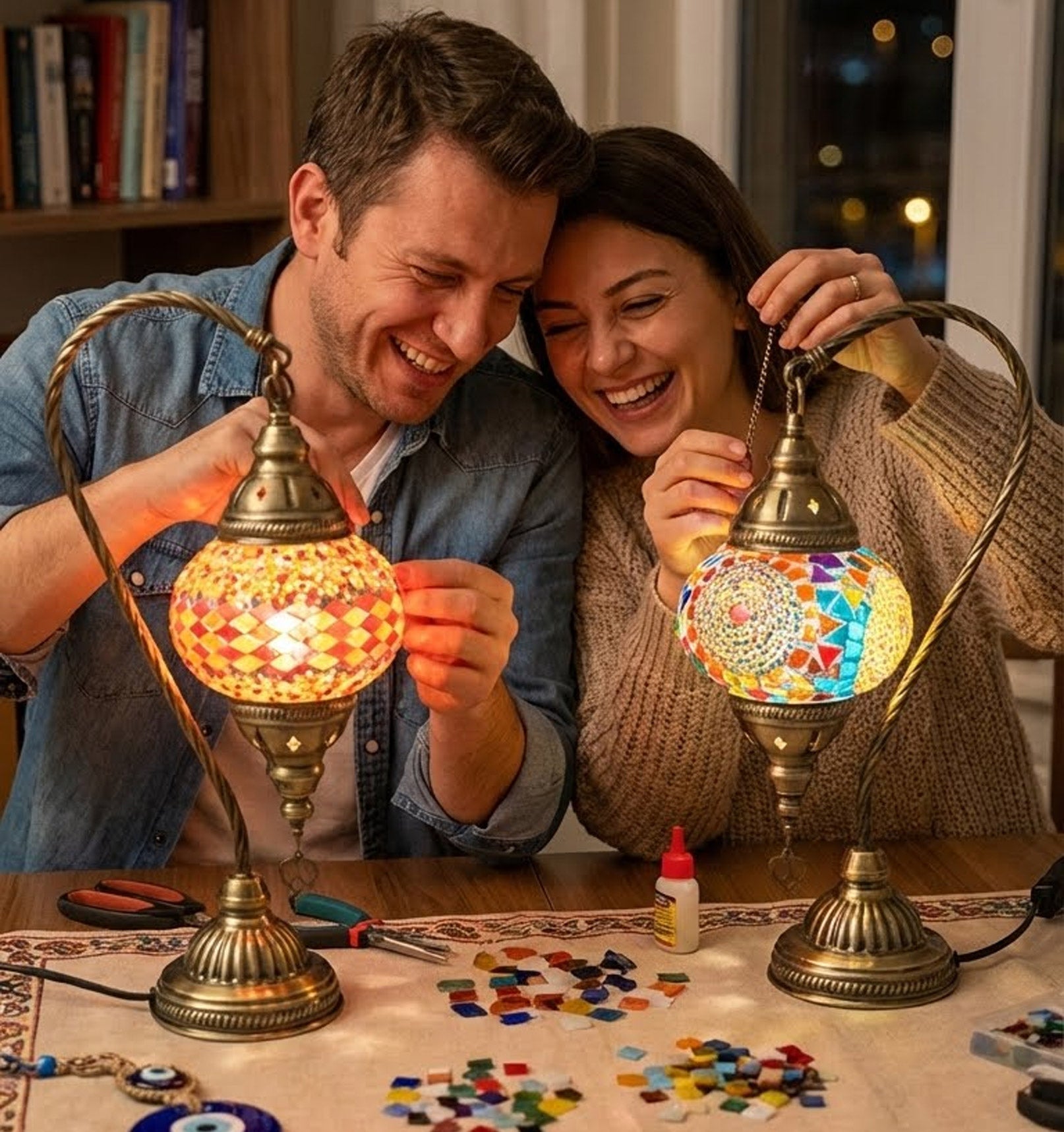 Handmade Moroccan Lamp, Turkish Glass Lamp, Perfect Companion for Living Room and Bedroom