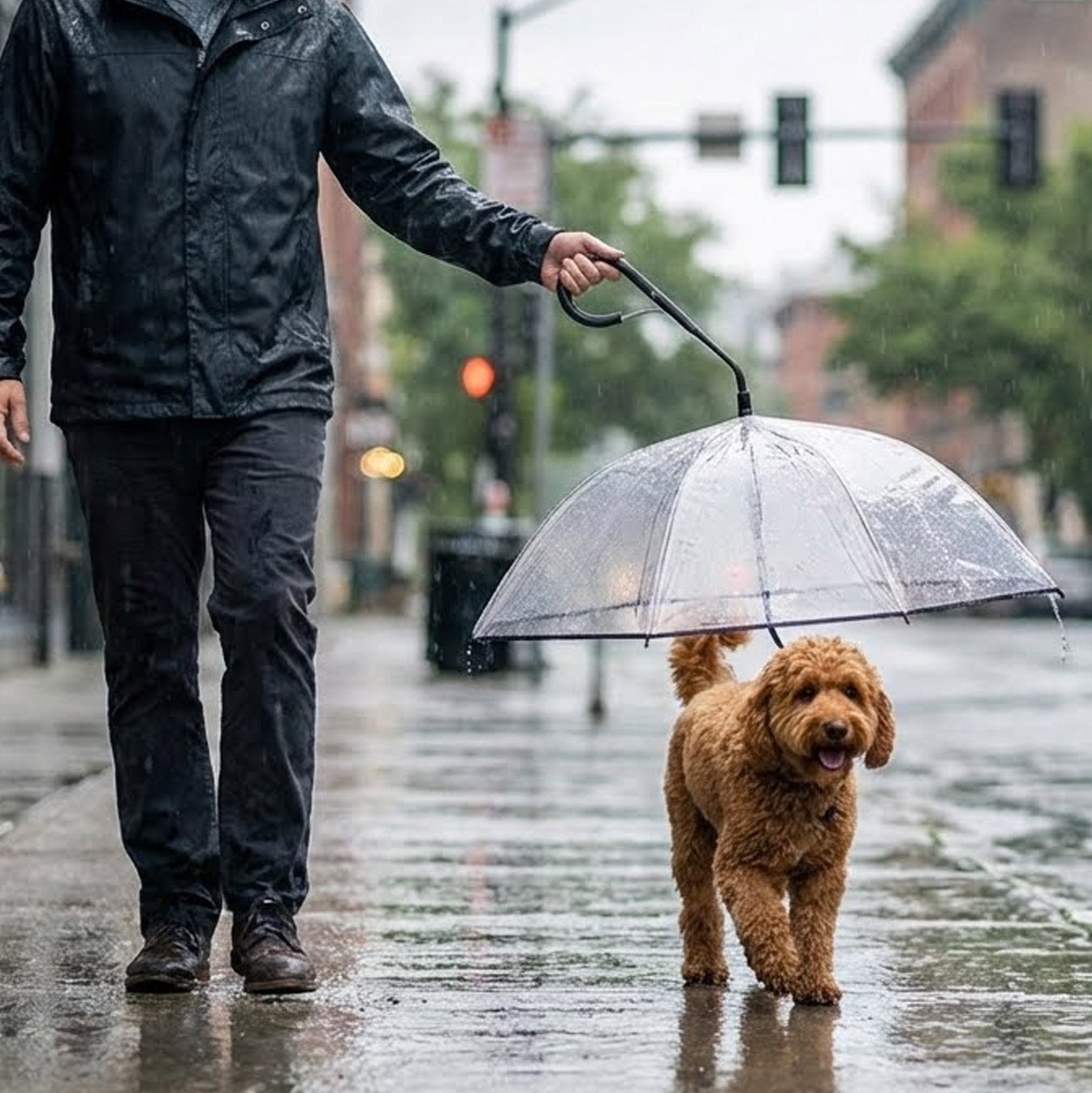 Rainy Necessary Dog Umbrella Leash – Keep Your Dog Dry & Safe in the Rain