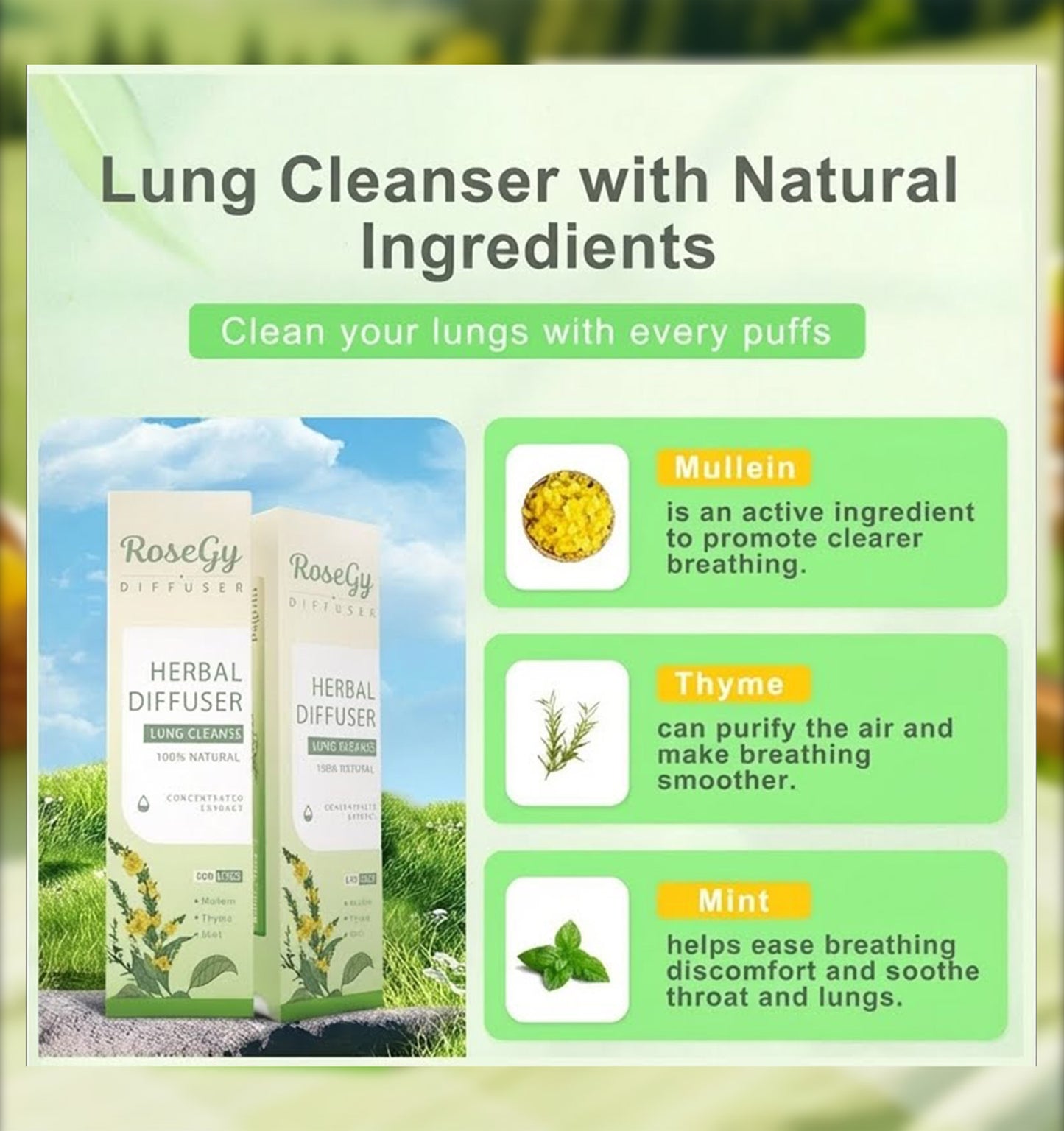 RoseGy™ Lung Cleanse Herbal Diffuser pen