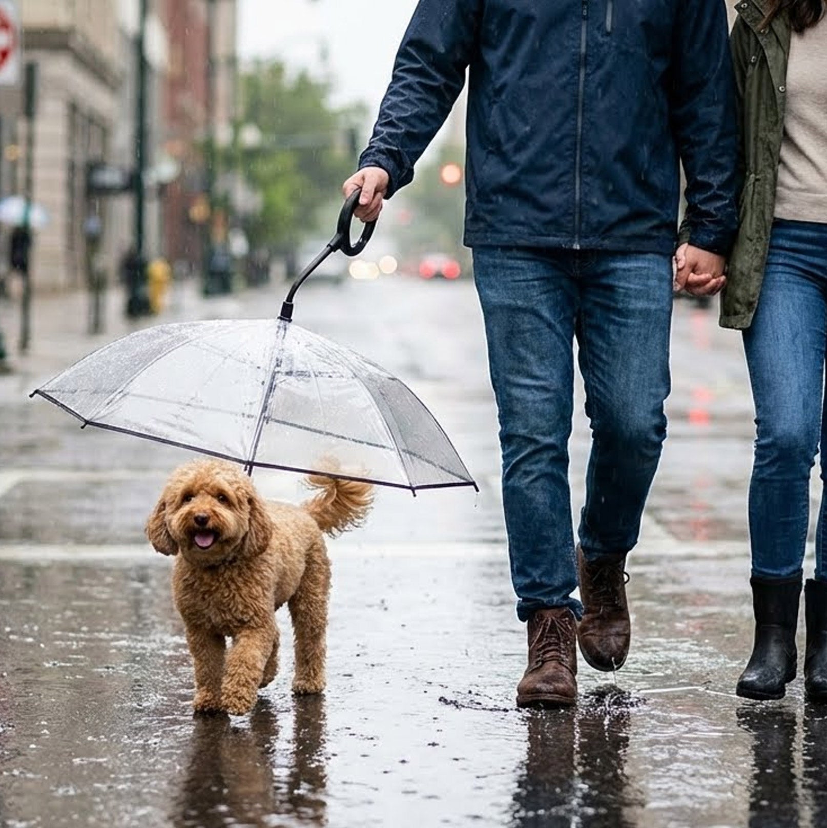 Rainy Necessary Dog Umbrella Leash – Keep Your Dog Dry & Safe in the Rain