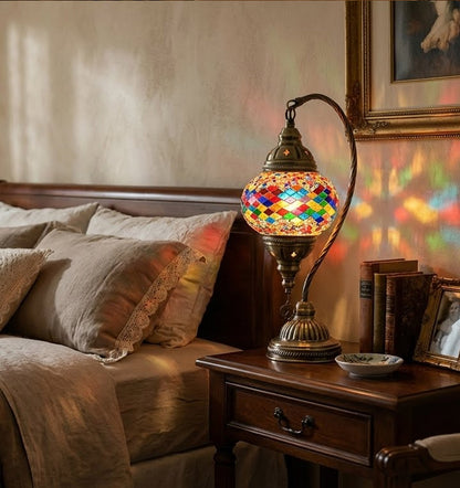Handmade Moroccan Lamp, Turkish Glass Lamp, Perfect Companion for Living Room and Bedroom