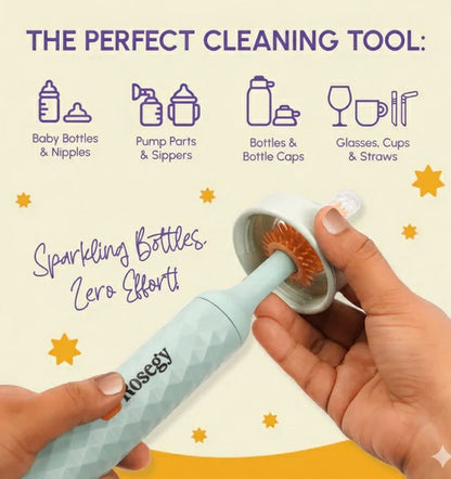 RoseGy™ Electric Silicone Bottle Brush, Baby Bottle Brush Cleaner, Straw Cleaner Brush, Travel Baby Essentials for Moms