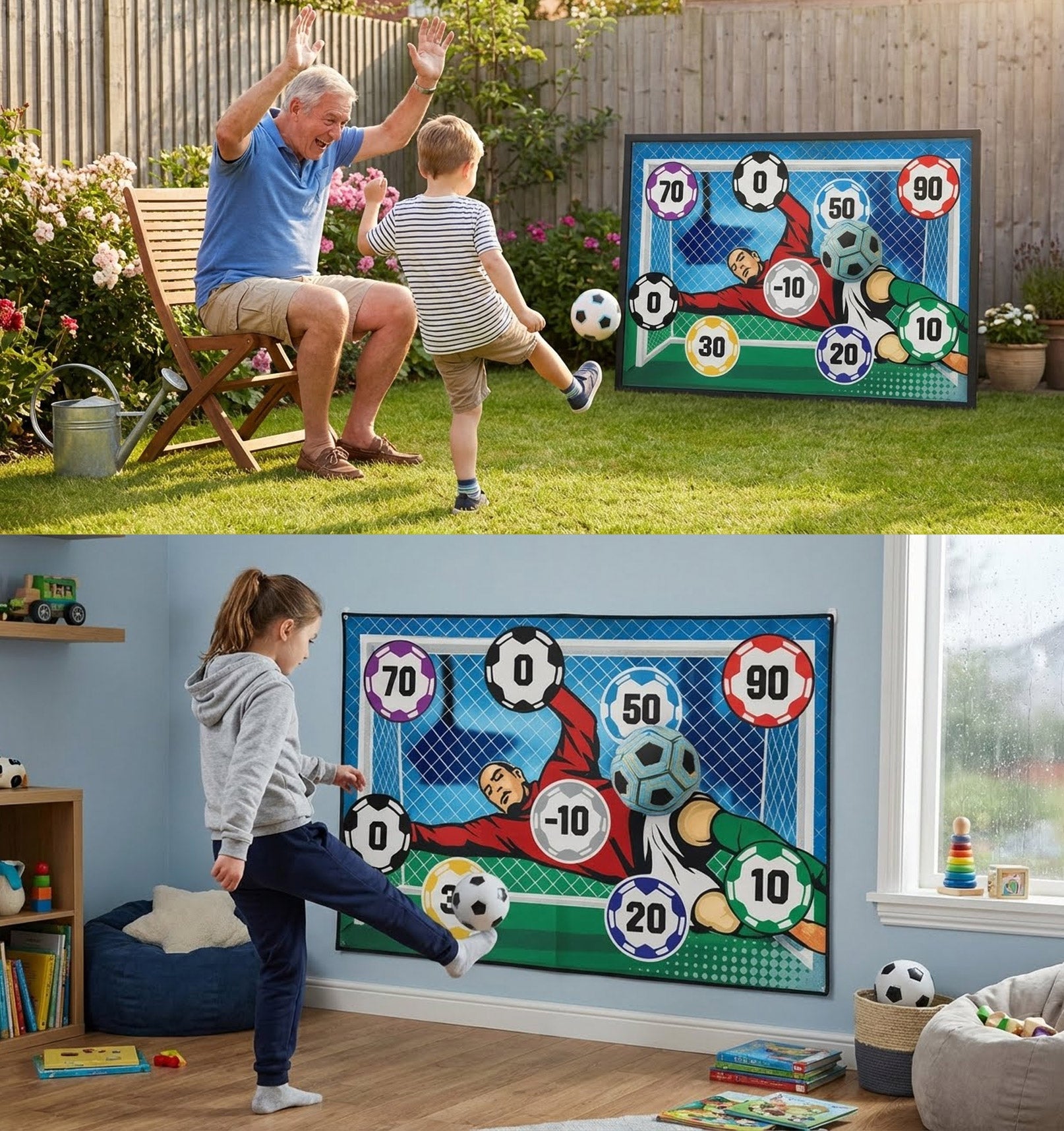 Rosegay Indoor Outdoor Children' Football Training Mat Soccer Ball Game Set Flannel Goals Target