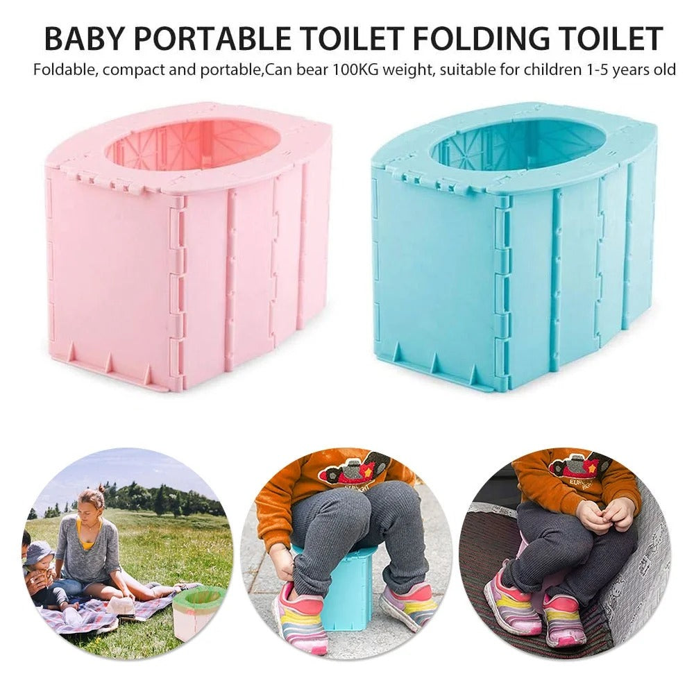 RoseGy™ Portable Folding Travel Potty for Toddlers – Reusable Kids Potty for Travel & Training