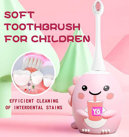 Rosegy  Kids U-Shaped Electric Toothbrush (Ages 6–12) – Dinosaur Design, 360° Cleaning, 5 Modes, Waterproof