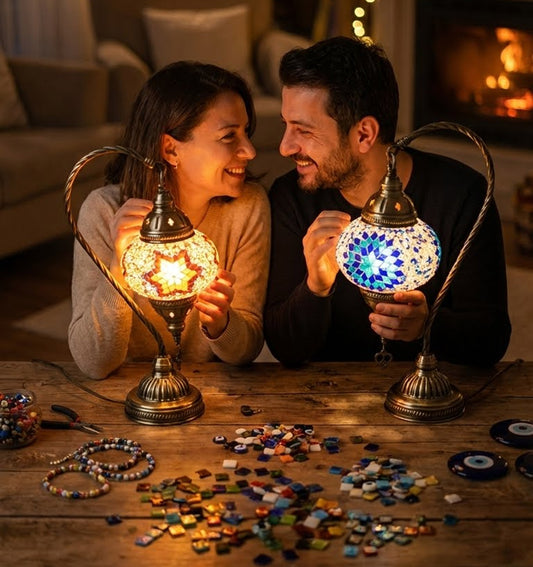 Handmade Moroccan Lamp, Turkish Glass Lamp, Perfect Companion for Living Room and Bedroom