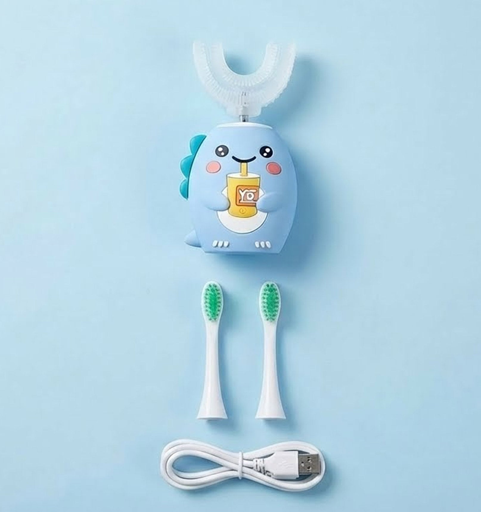 Rosegy  Kids U-Shaped Electric Toothbrush (Ages 6–12) – Dinosaur Design, 360° Cleaning, 5 Modes, Waterproof