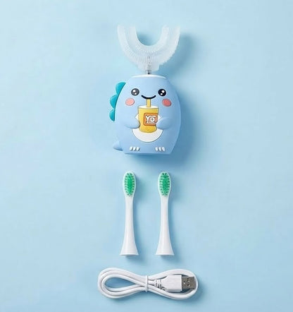 Rosegy  Kids U-Shaped Electric Toothbrush (Ages 6–12) – Dinosaur Design, 360° Cleaning, 5 Modes, Waterproof