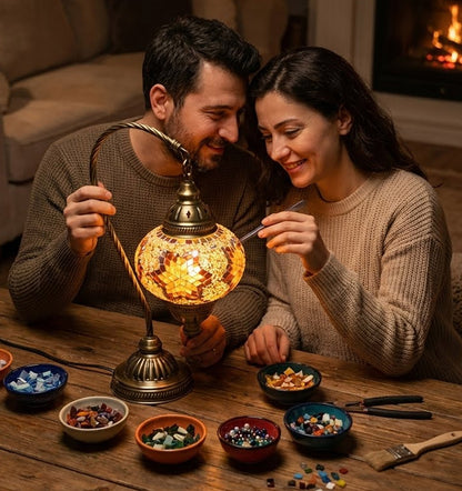 Handmade Moroccan Lamp, Turkish Glass Lamp, Perfect Companion for Living Room and Bedroom