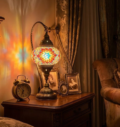 Handmade Moroccan Lamp, Turkish Glass Lamp, Perfect Companion for Living Room and Bedroom