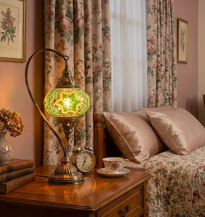 Handmade Moroccan Lamp, Turkish Glass Lamp, Perfect Companion for Living Room and Bedroom
