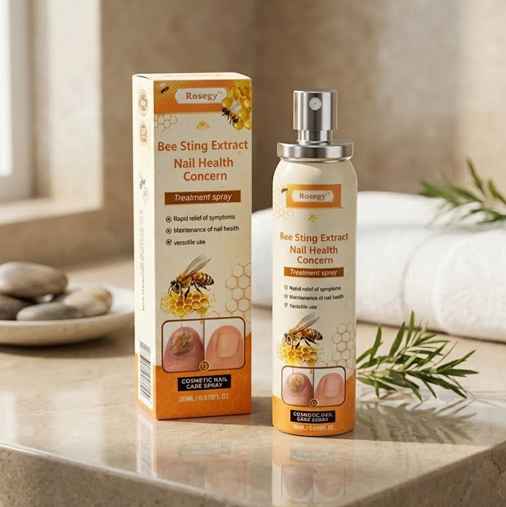 Rosegy Bee Sting  Extract Nail Care Spray –Moisturizing & Brightening Formula