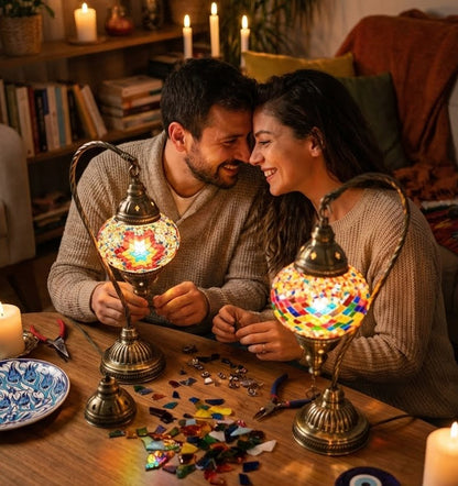 Handmade Moroccan Lamp, Turkish Glass Lamp, Perfect Companion for Living Room and Bedroom