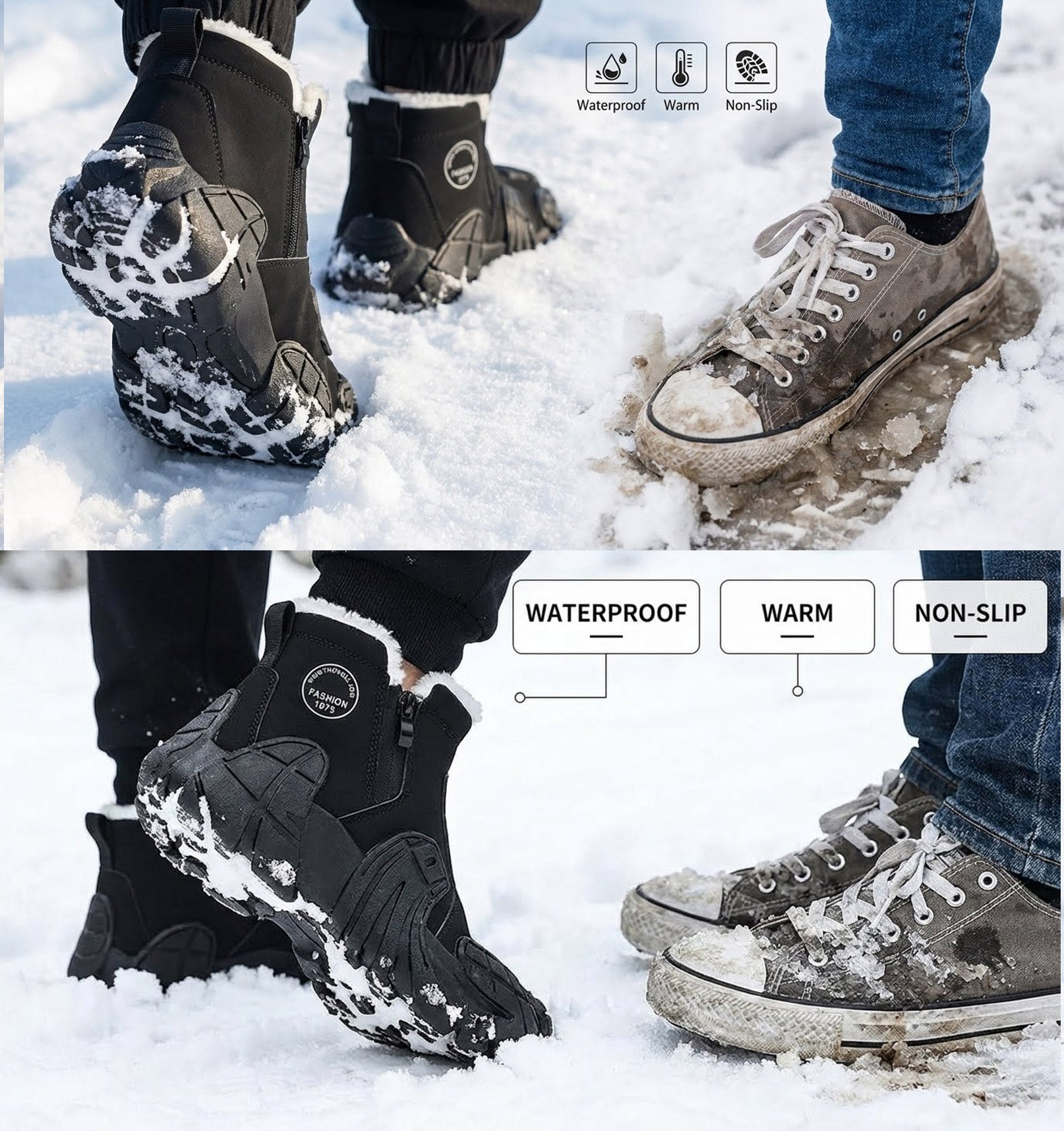 Rosegy winter boots water proof