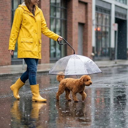 Rainy Necessary Dog Umbrella Leash – Keep Your Dog Dry & Safe in the Rain