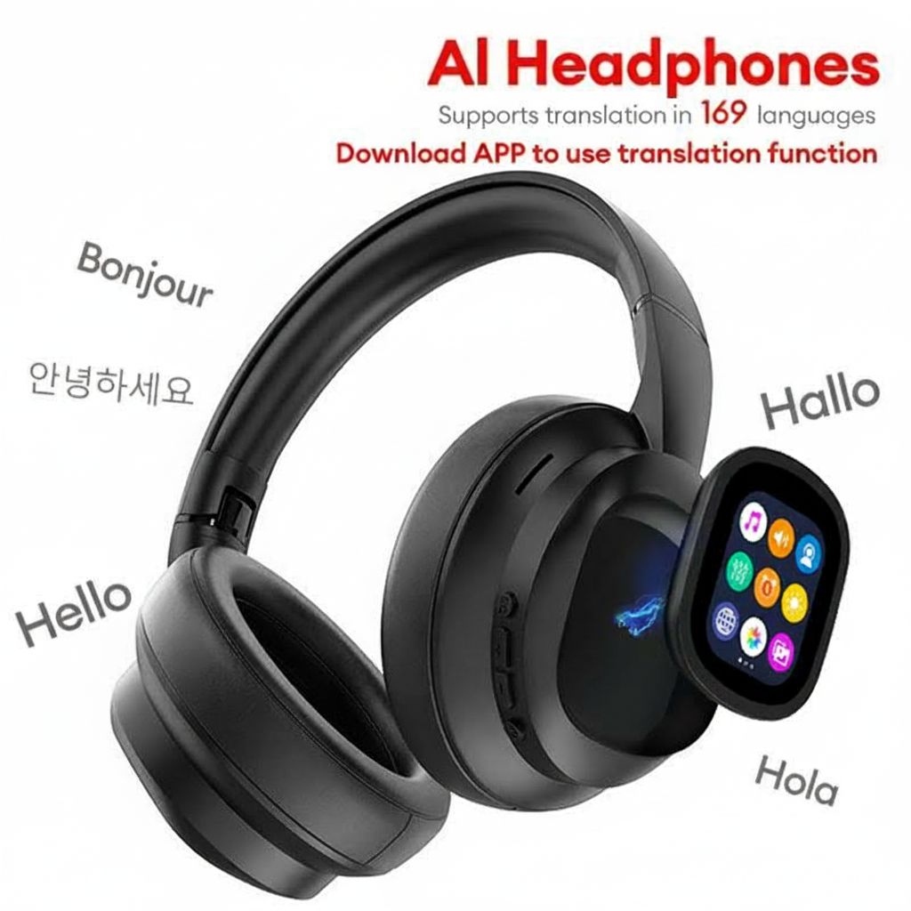 RoseGy™ Revolutionary Detachable Screen Headphone with ai translation