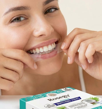 RoseGy™ Coconut Teeth Whitening Strips - 7-Day Treatment with Non-Slip, Dry Strip Technology