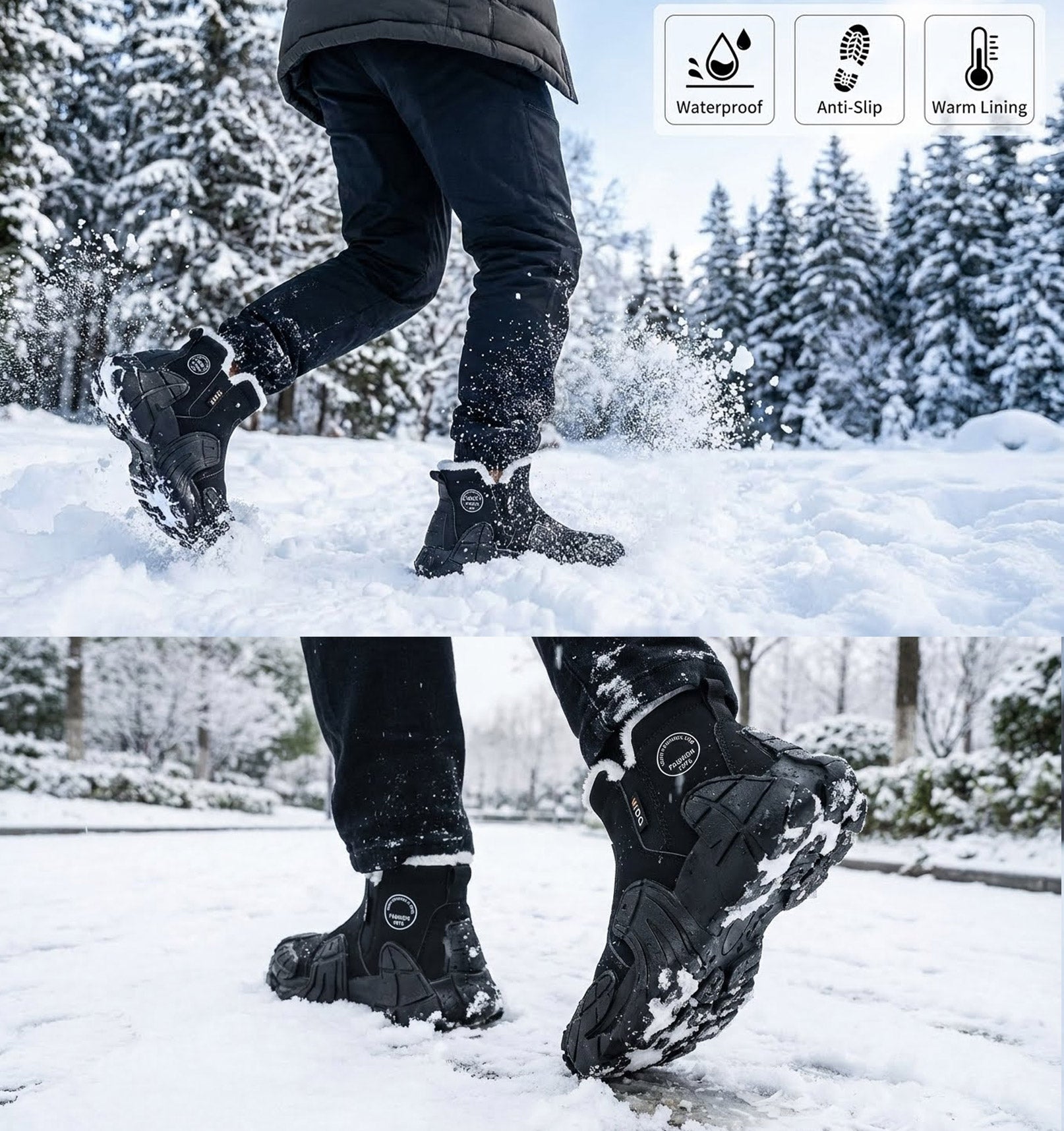 Rosegy winter boots water proof