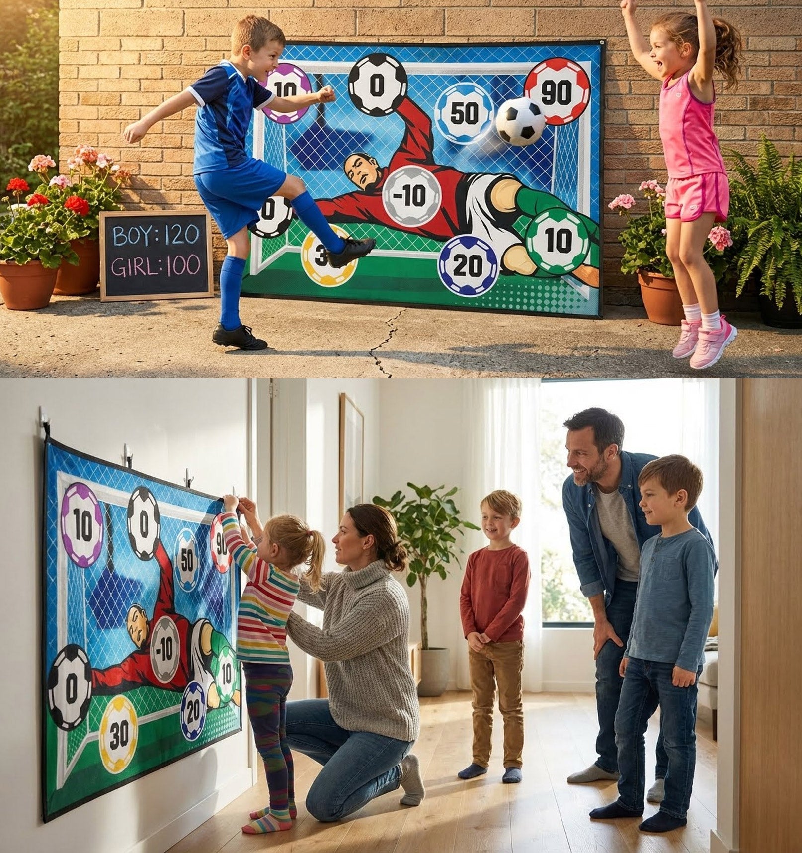 Rosegay Indoor Outdoor Children' Football Training Mat Soccer Ball Game Set Flannel Goals Target