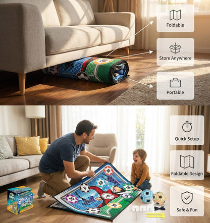 Rosegay Indoor Outdoor Children' Football Training Mat Soccer Ball Game Set Flannel Goals Target
